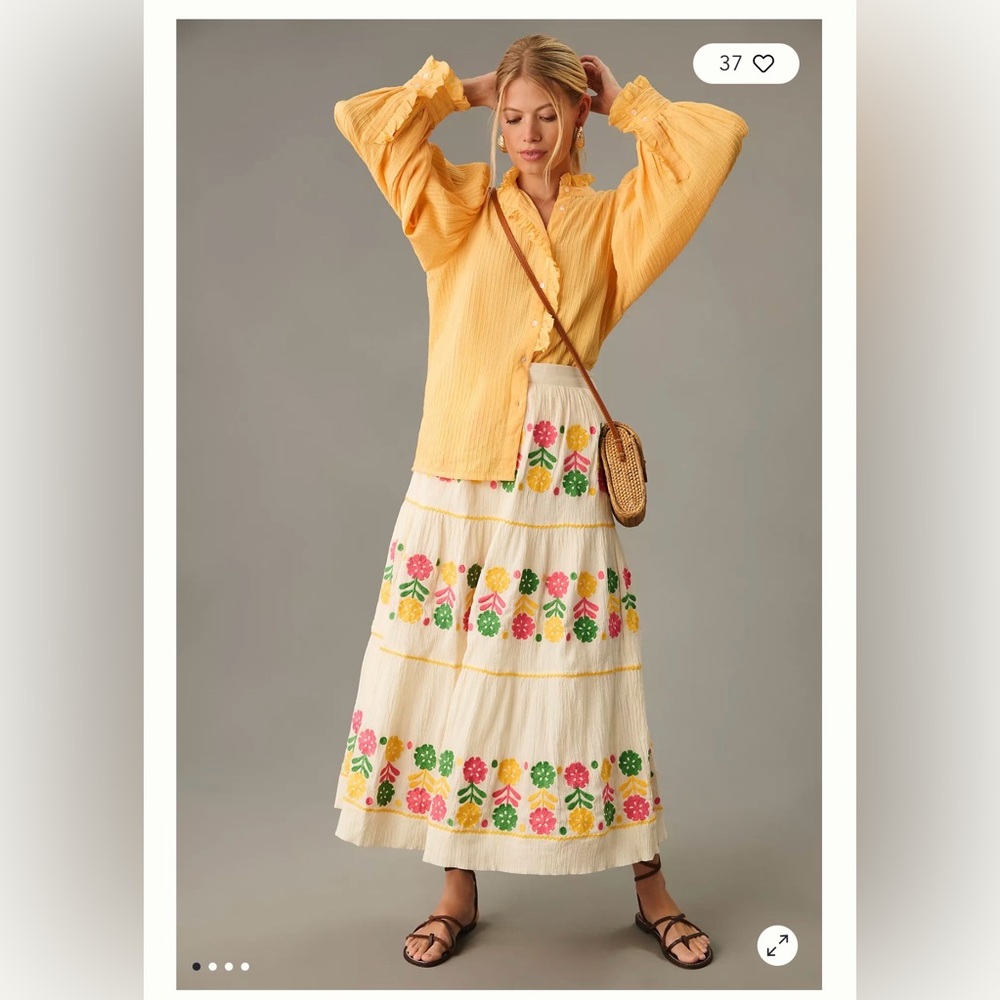 Antik Batik Clemence Embroidered Skirt